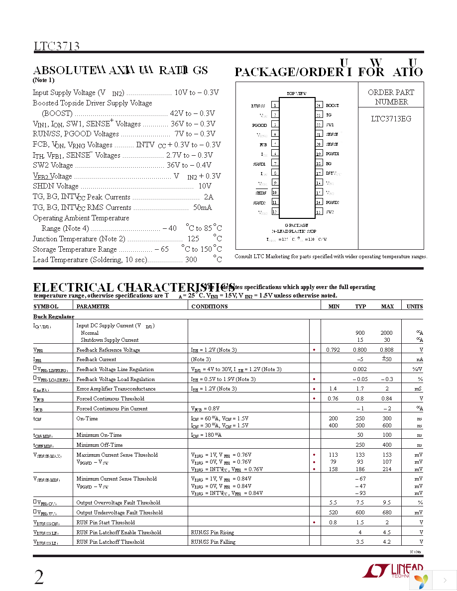 LTC3713EG Page 2