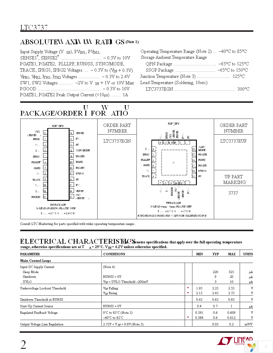 LTC3737EGN Page 2