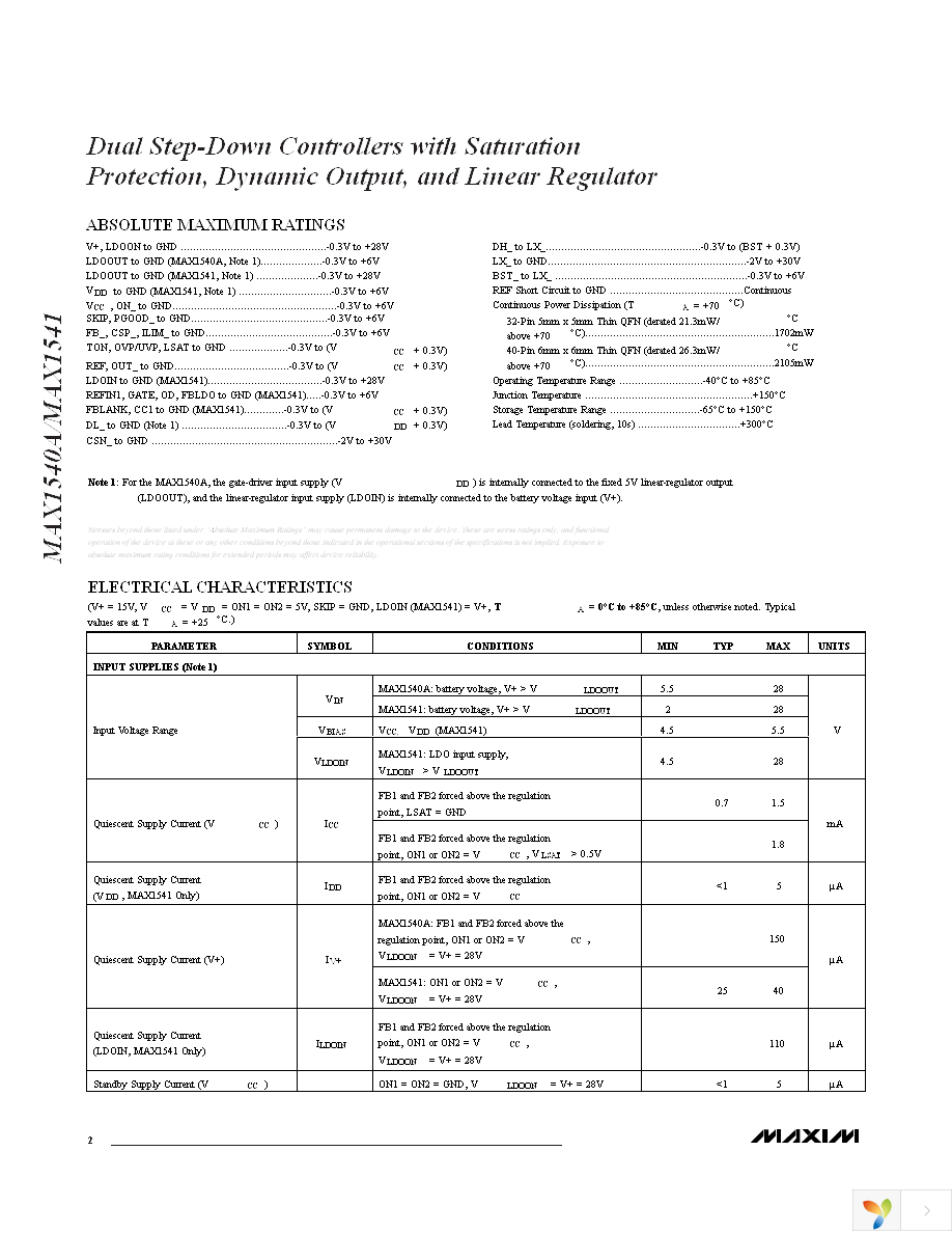 MAX1540AETJ+T Page 2