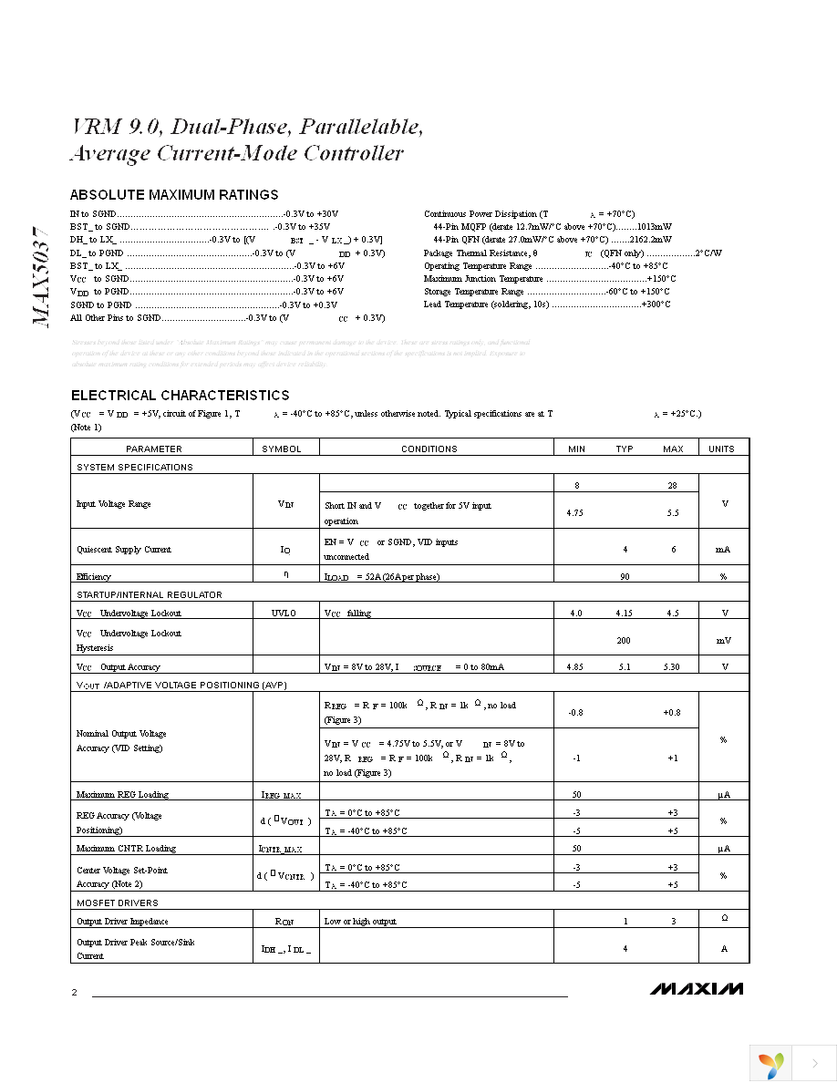 MAX5037EMH-T Page 2