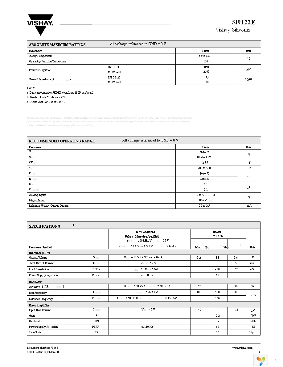 SI9122EDLP-T1-E3 Page 3