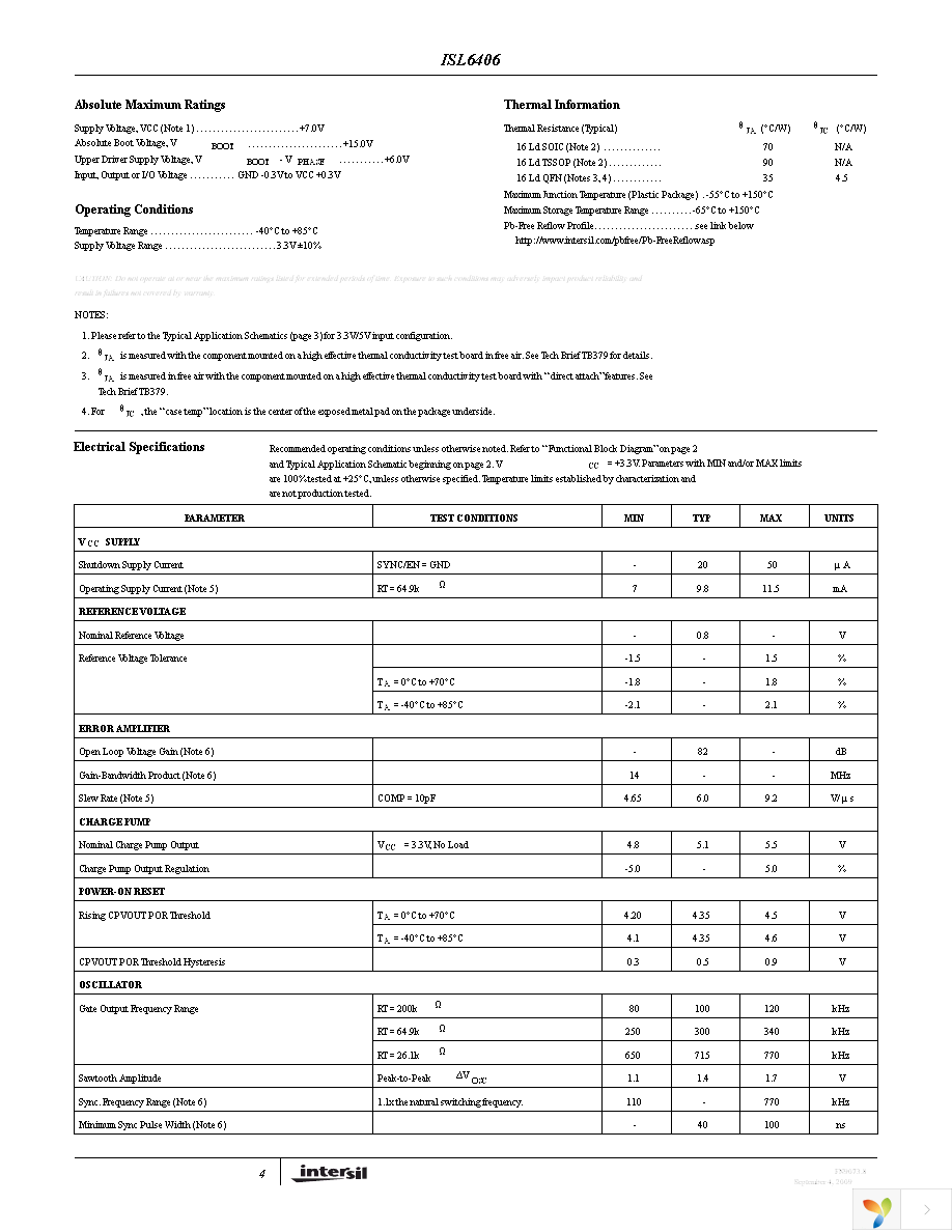 ISL6406IBZ-T Page 4