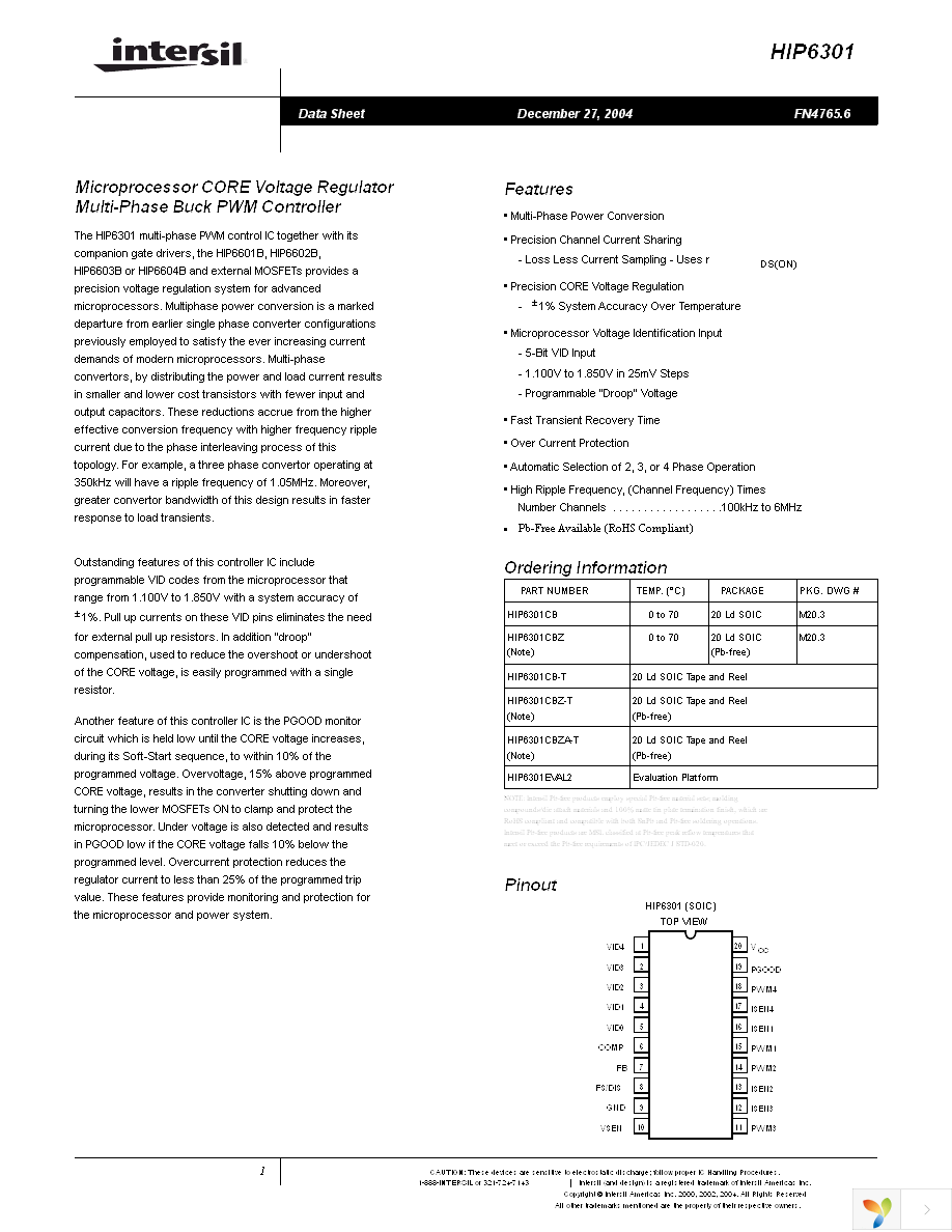 HIP6301CBZ-T Page 1