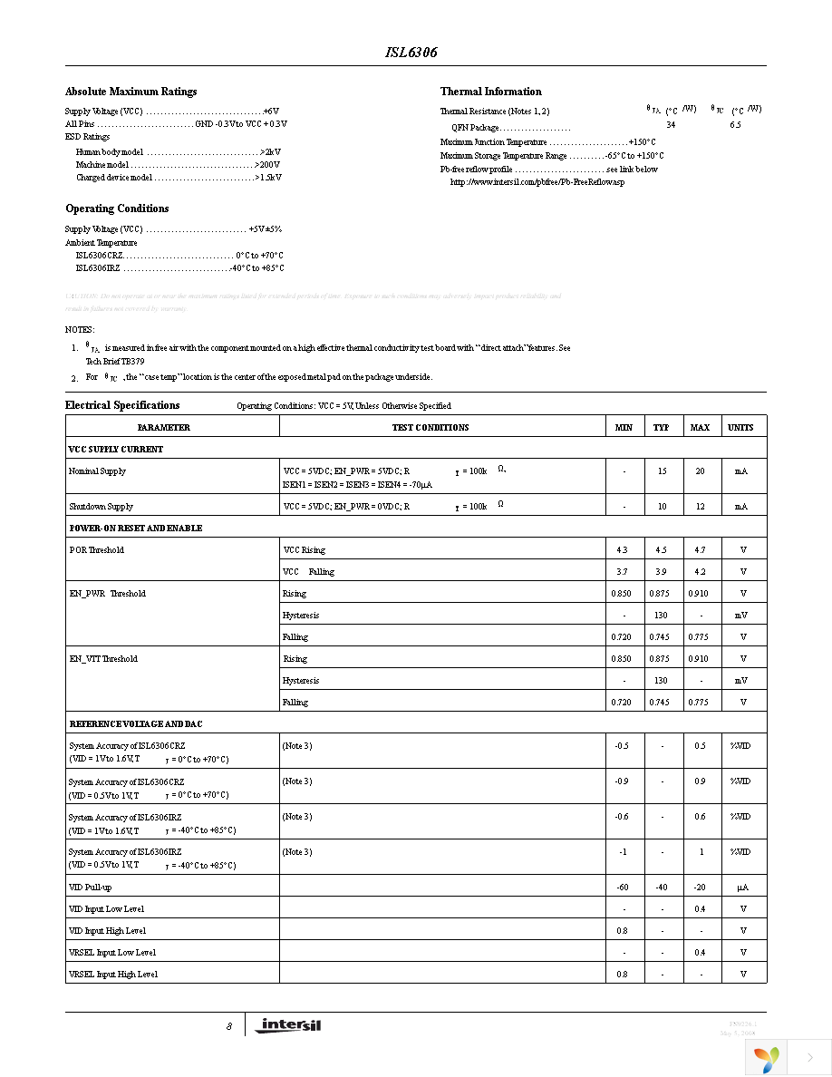 ISL6306CRZ-TK Page 8