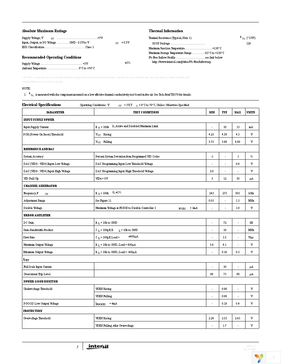 ISL6223CAZA-T Page 5