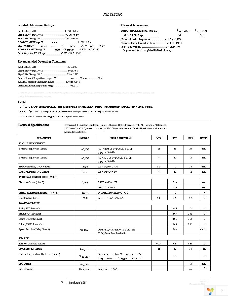 ISL8120IRZ-T Page 14