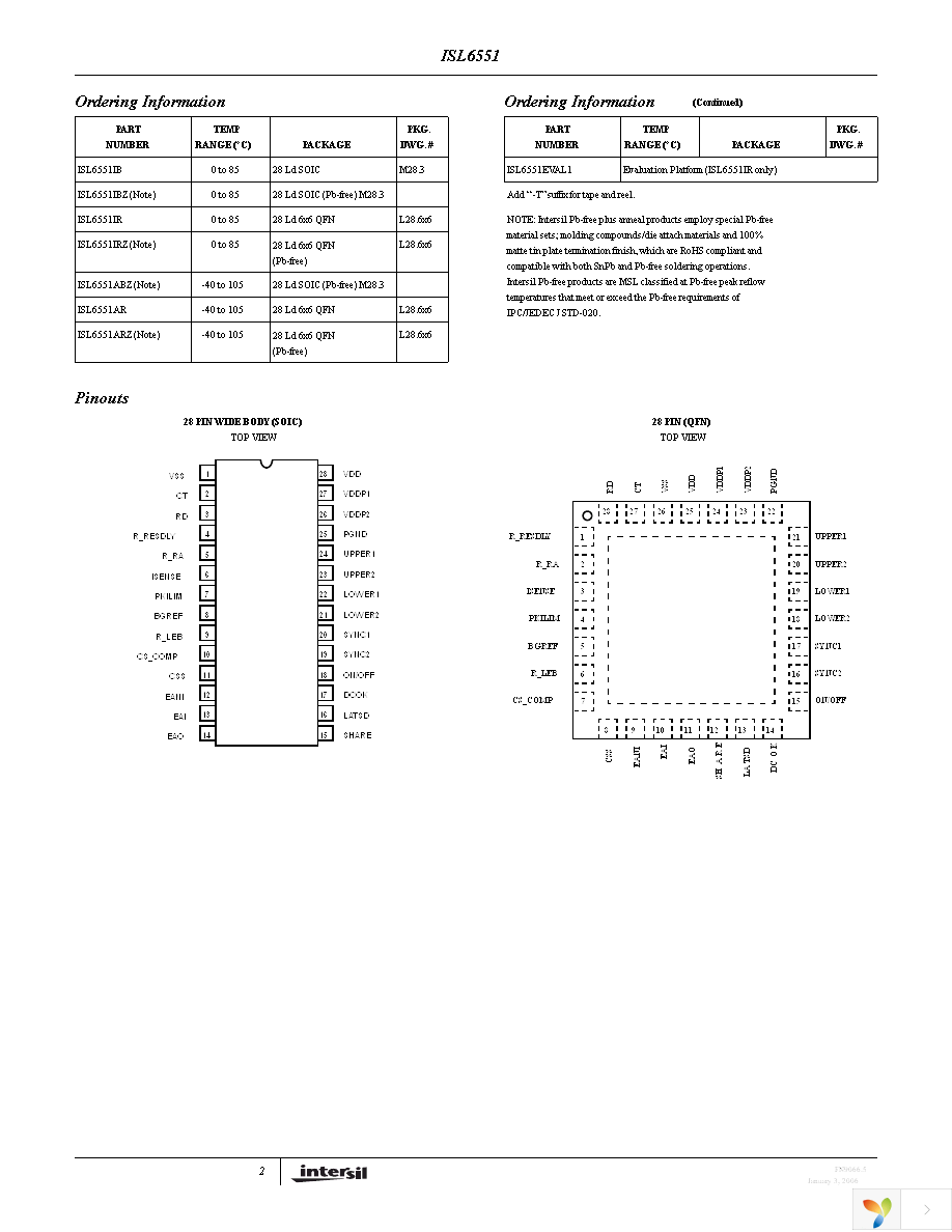 ISL6551IBZ Page 2