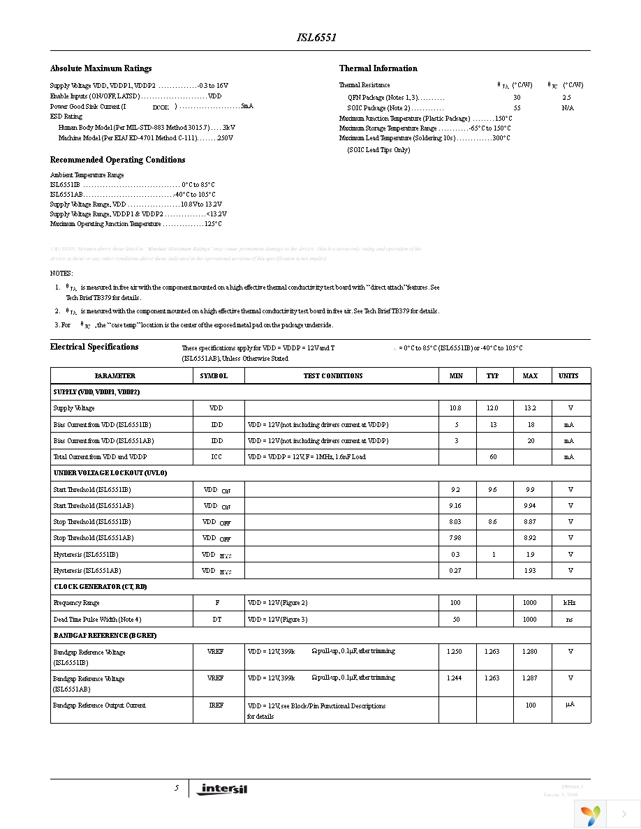 ISL6551IBZ Page 5