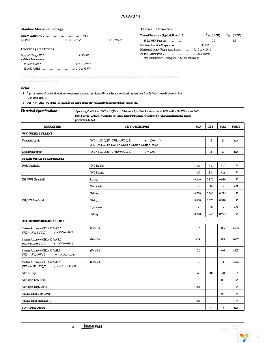 ISL6327ACRZ Page 6