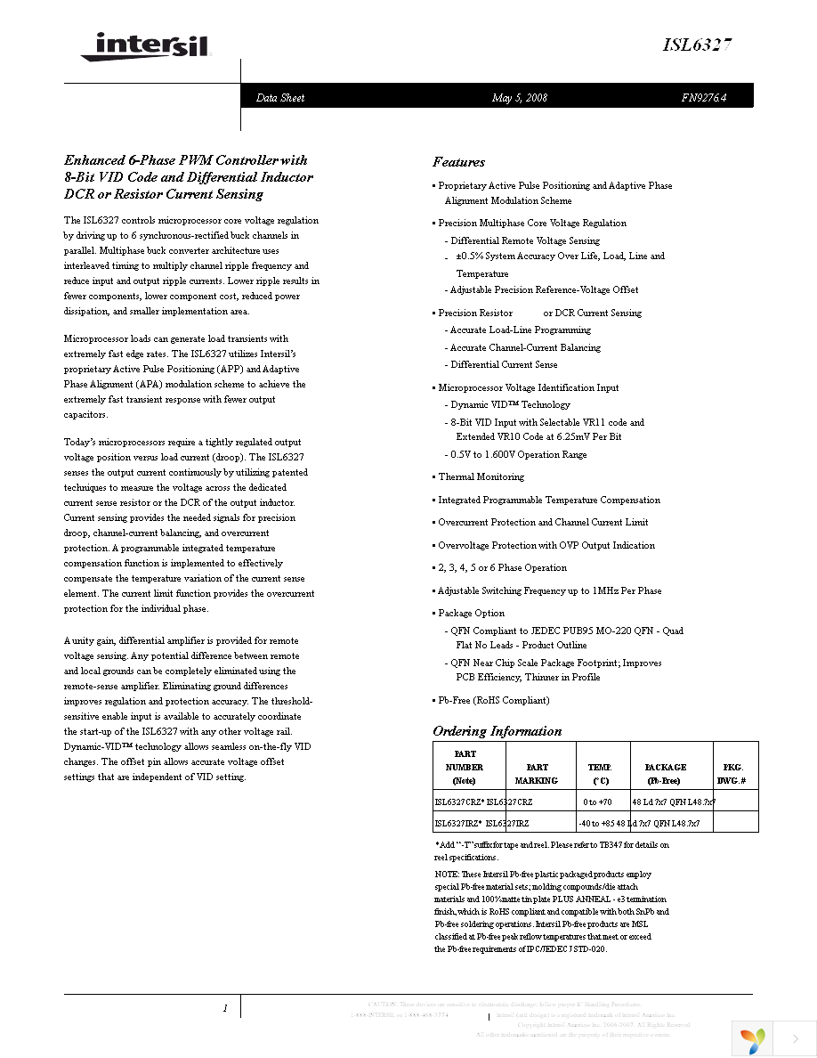 ISL6327CRZ-T Page 1