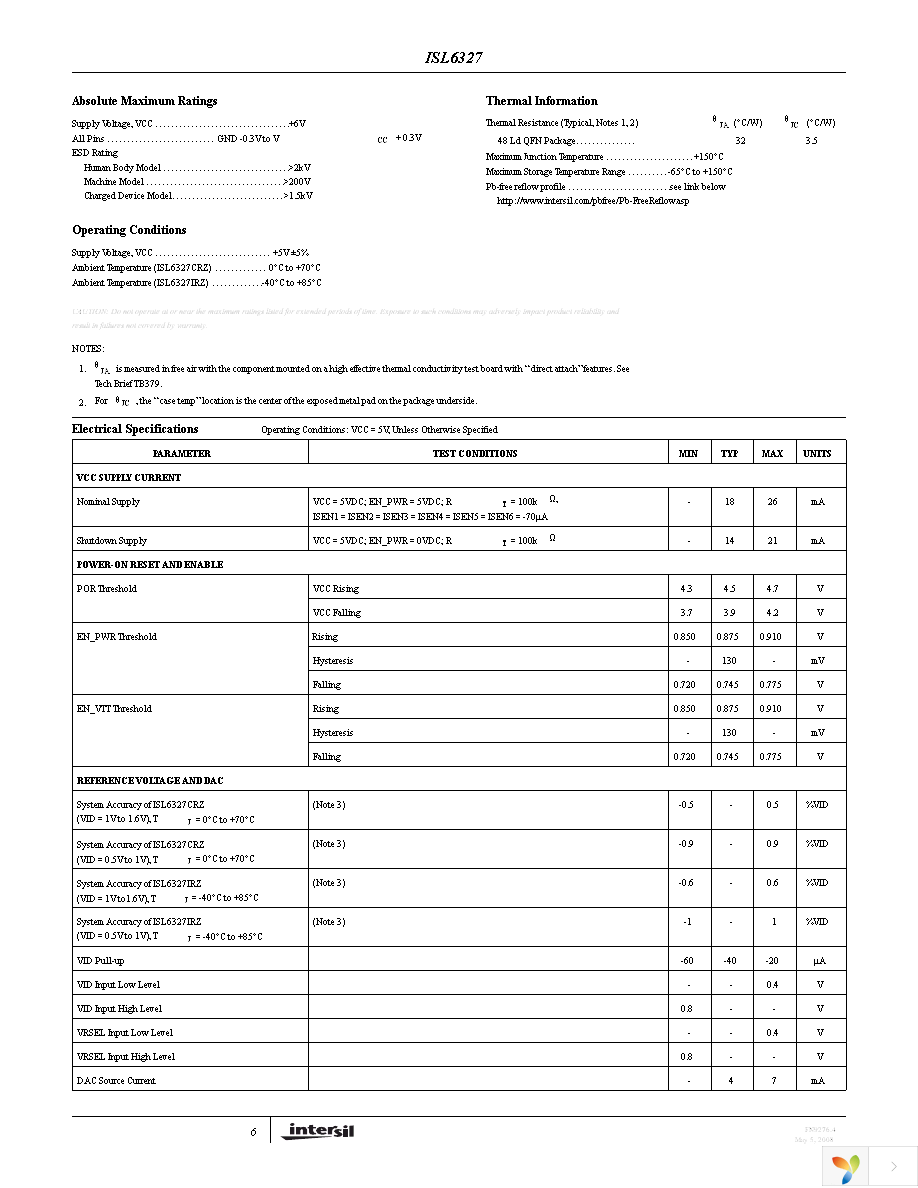 ISL6327CRZ-T Page 6