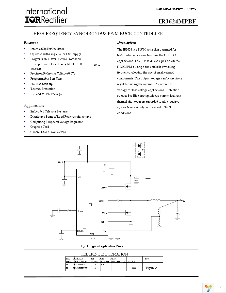 IR3624MTRPBF Page 1