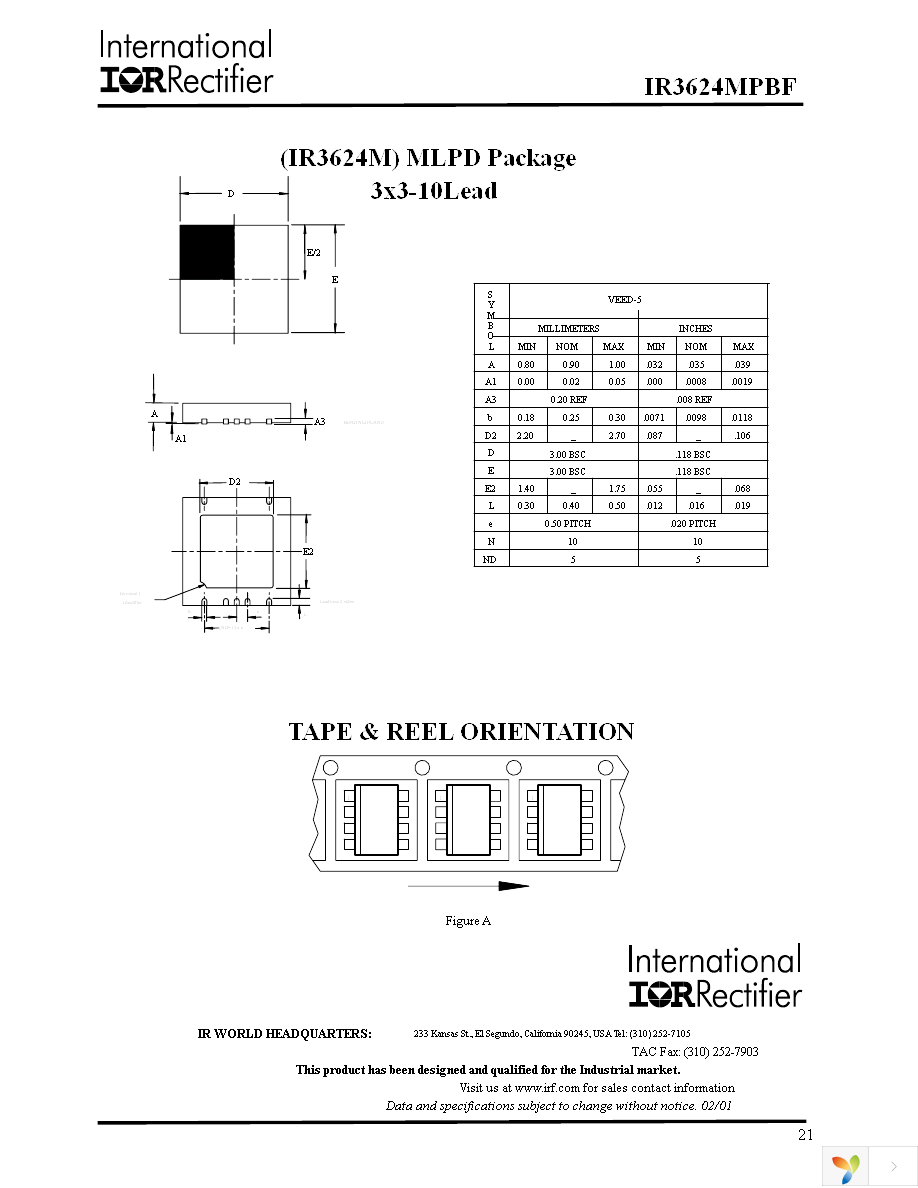 IR3624MTRPBF Page 21