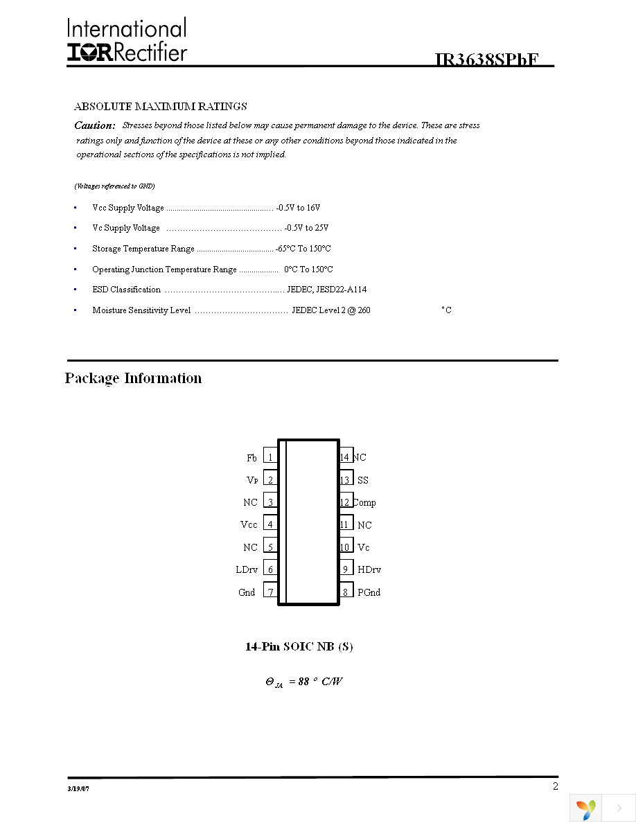 IR3638STRPBF Page 2