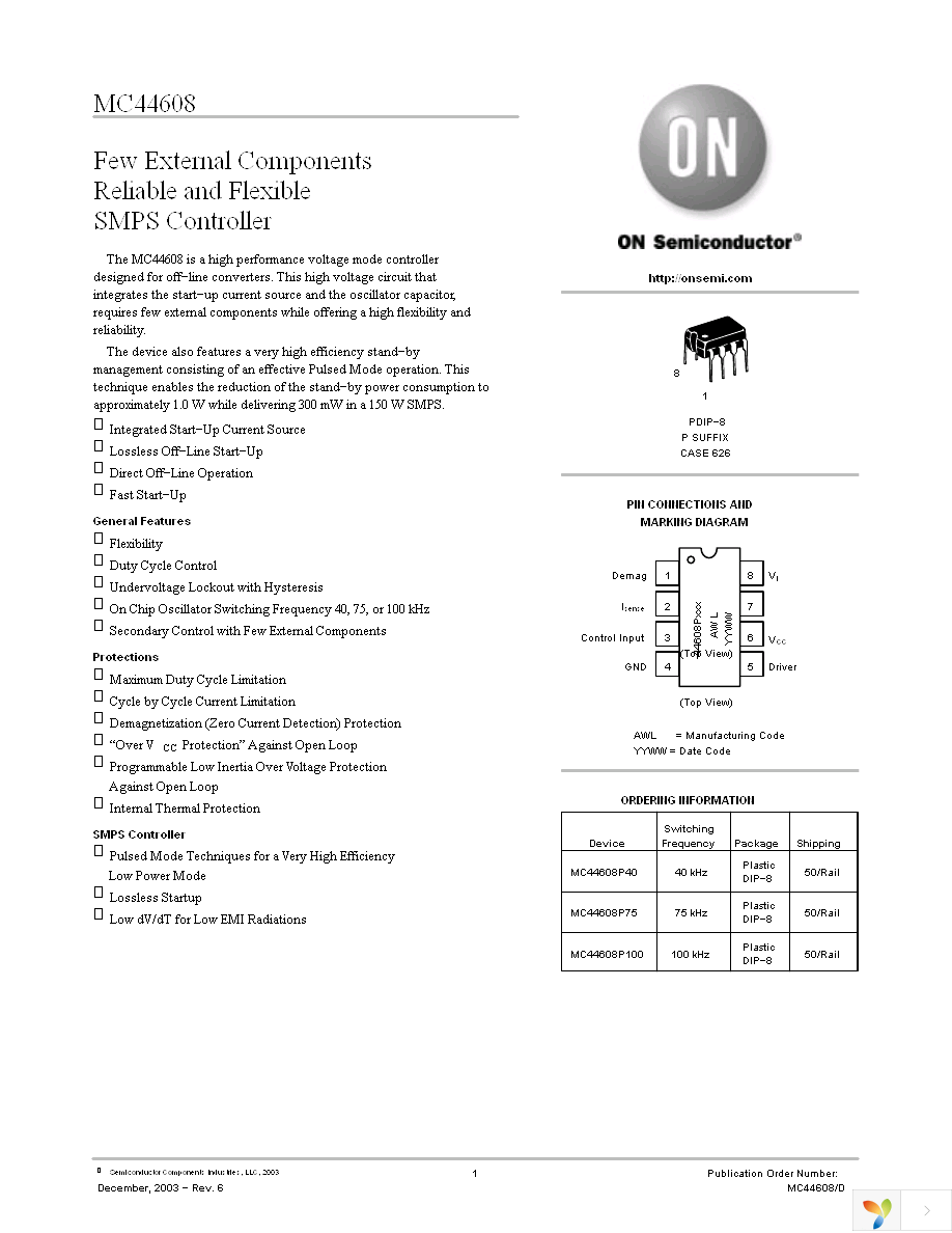 MC44608P100 Page 1