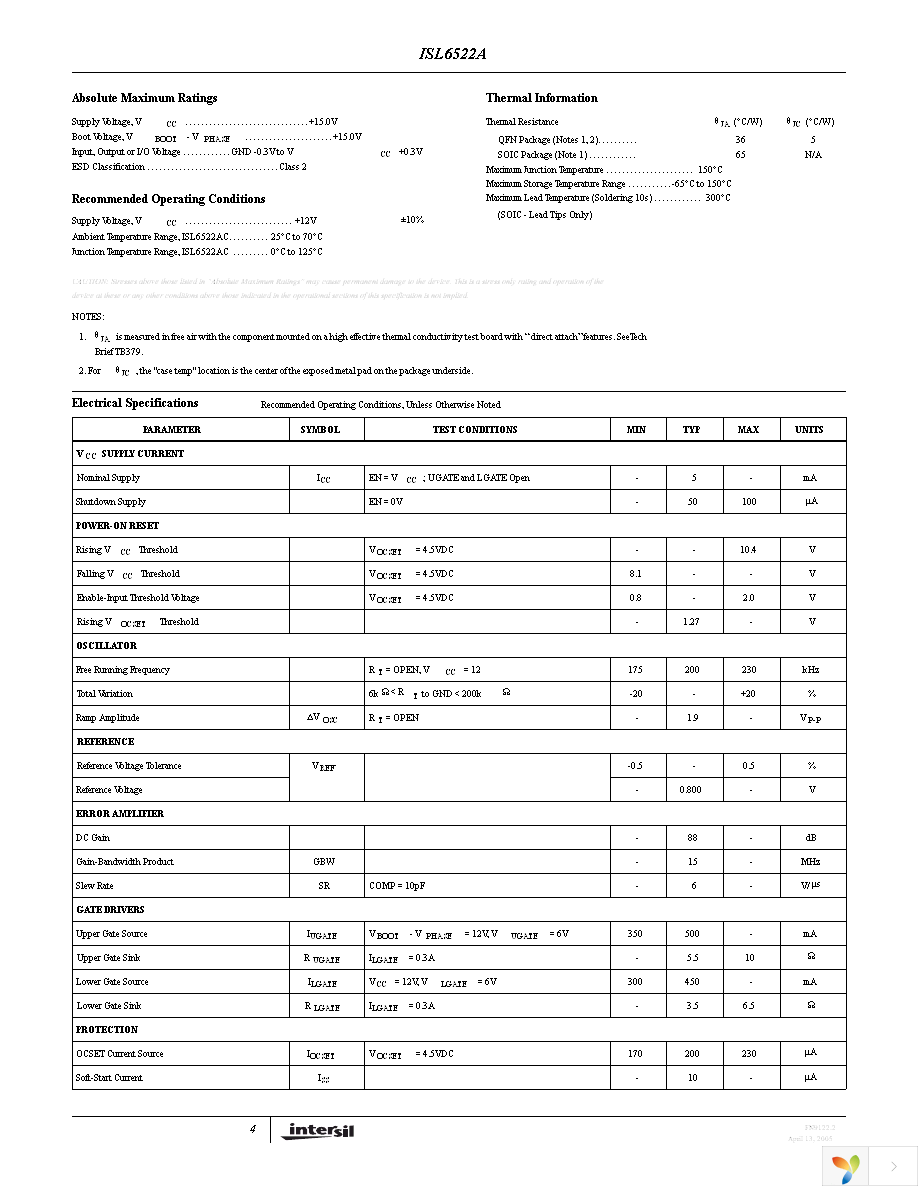 ISL6522ACB Page 4