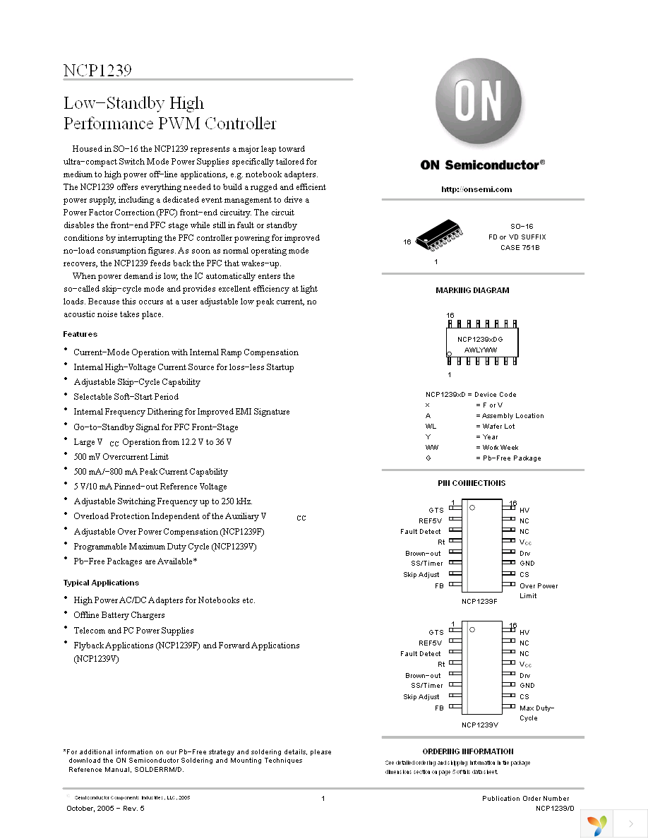 NCP1239FDR2 Page 1