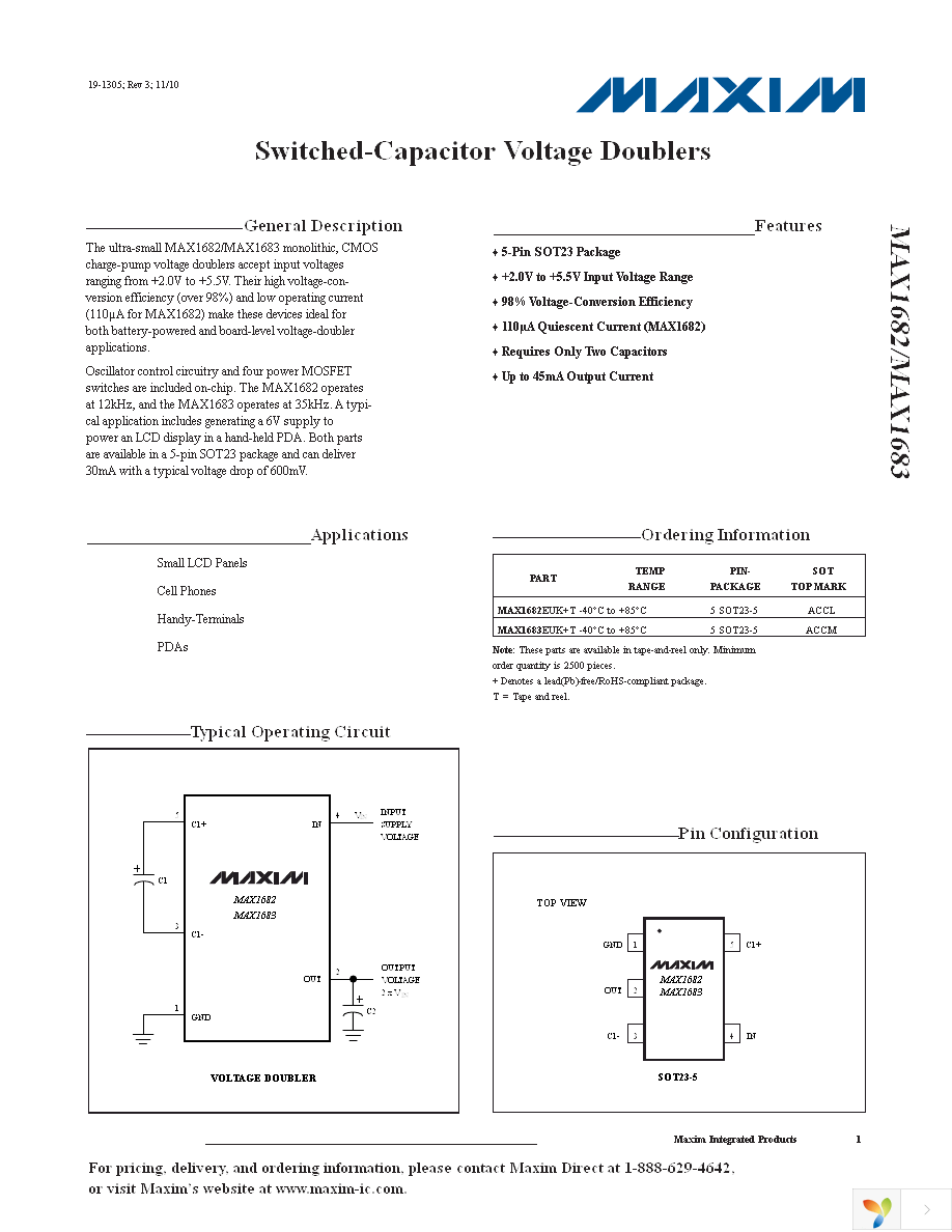 MAX1683EUK+T Page 1