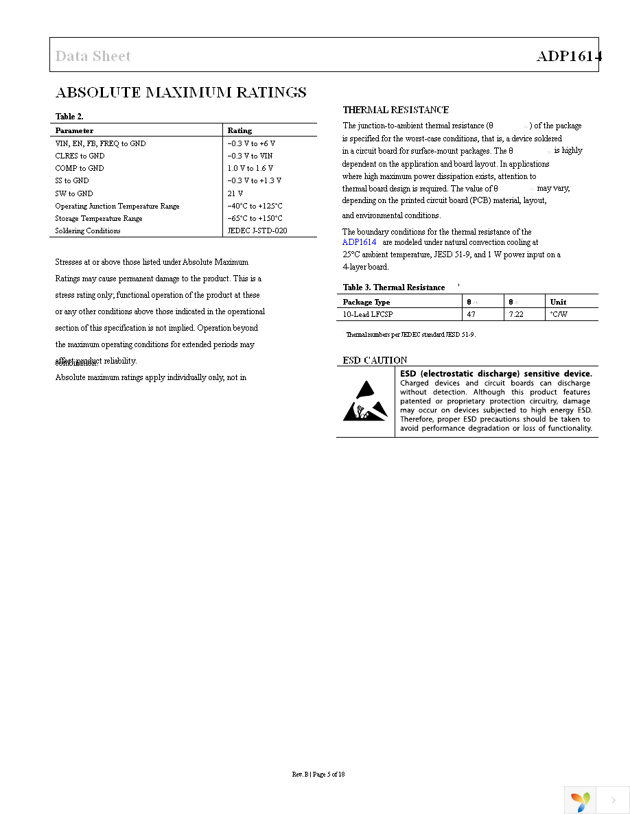 ADP1614ACPZ-1.3-R7 Page 5