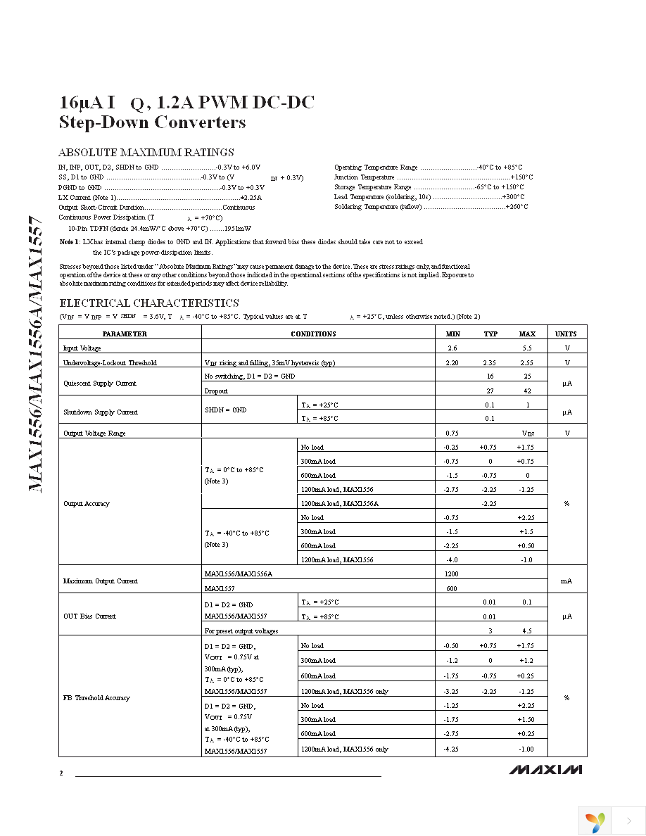 MAX1556ETB+T Page 2