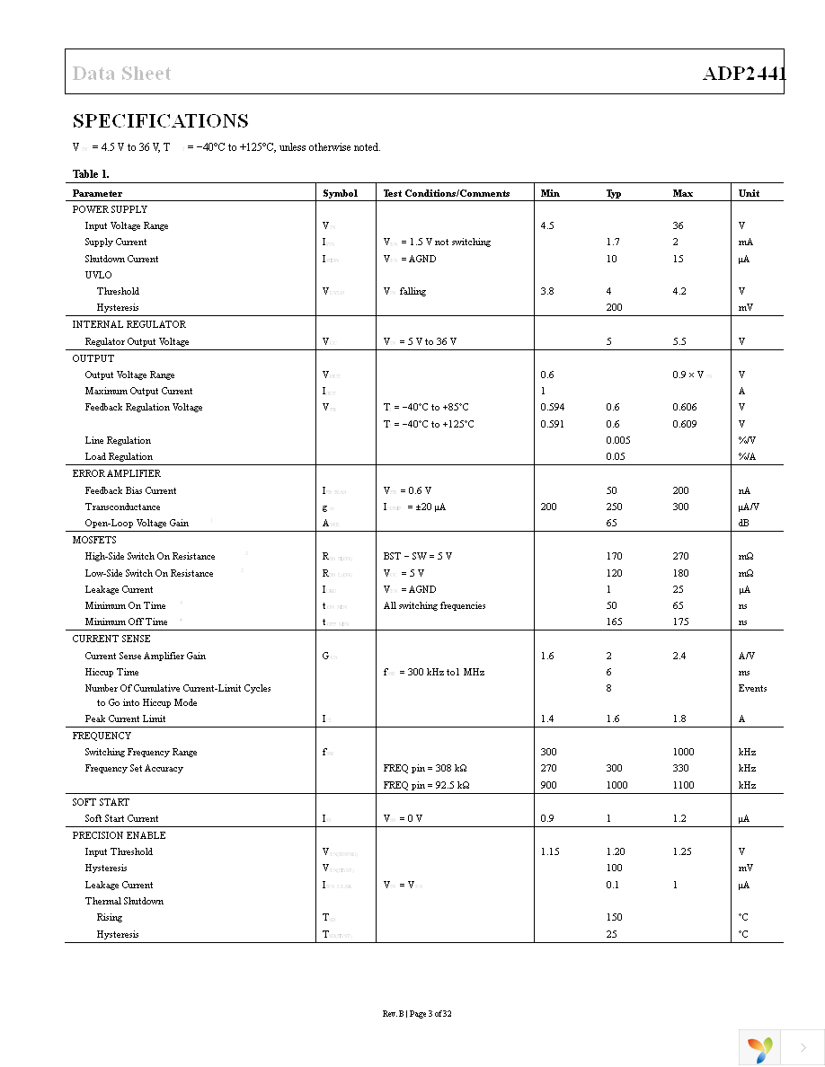 ADP2441ACPZ-R7 Page 3