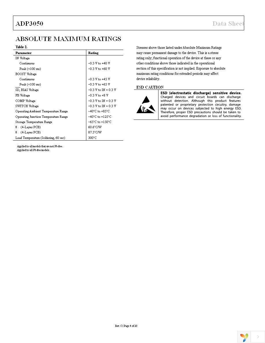 ADP3050ARZ-R7 Page 4