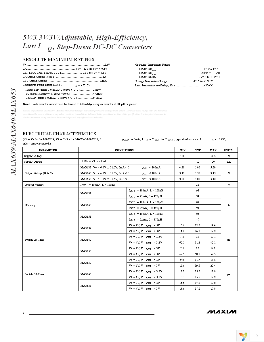 MAX639CSA+ Page 2