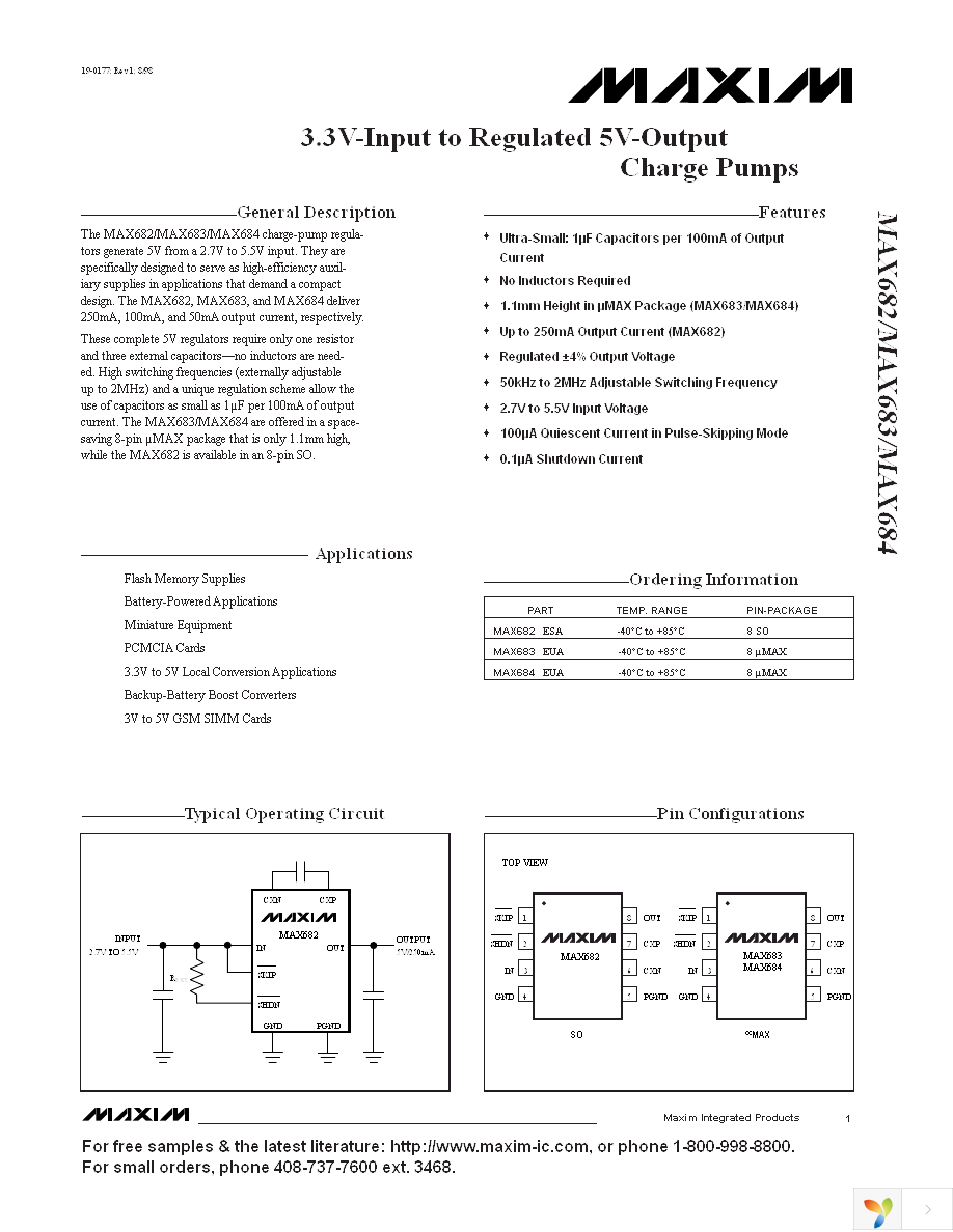 MAX682ESA+ Page 1