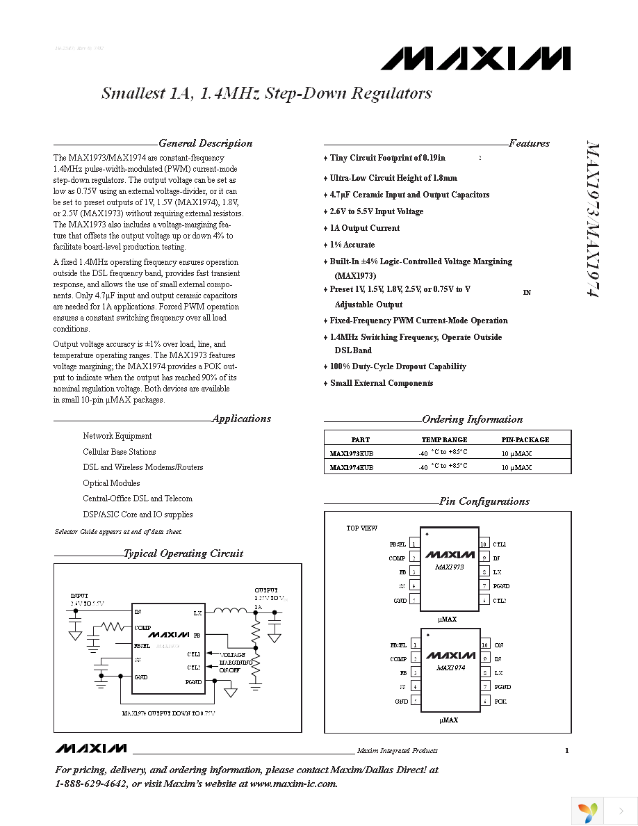 MAX1974EUB+ Page 1