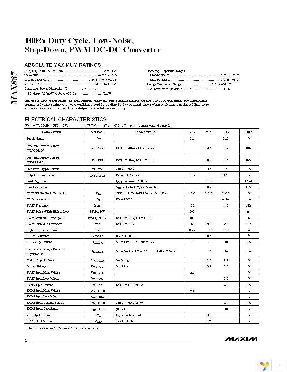 MAX887HESA+ Page 2