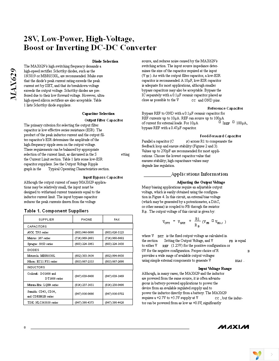 MAX629ESA+ Page 8