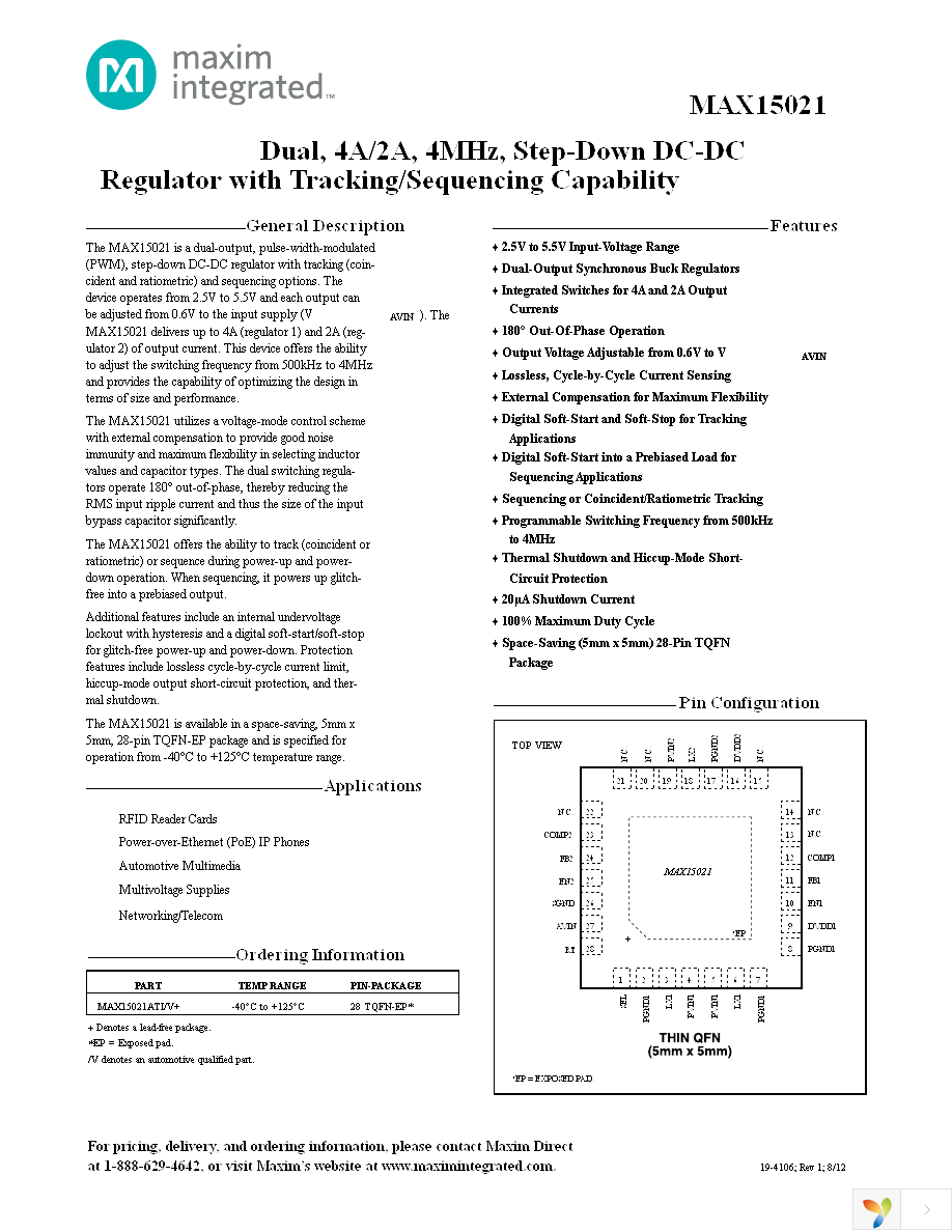 MAX15021ATI+ Page 1