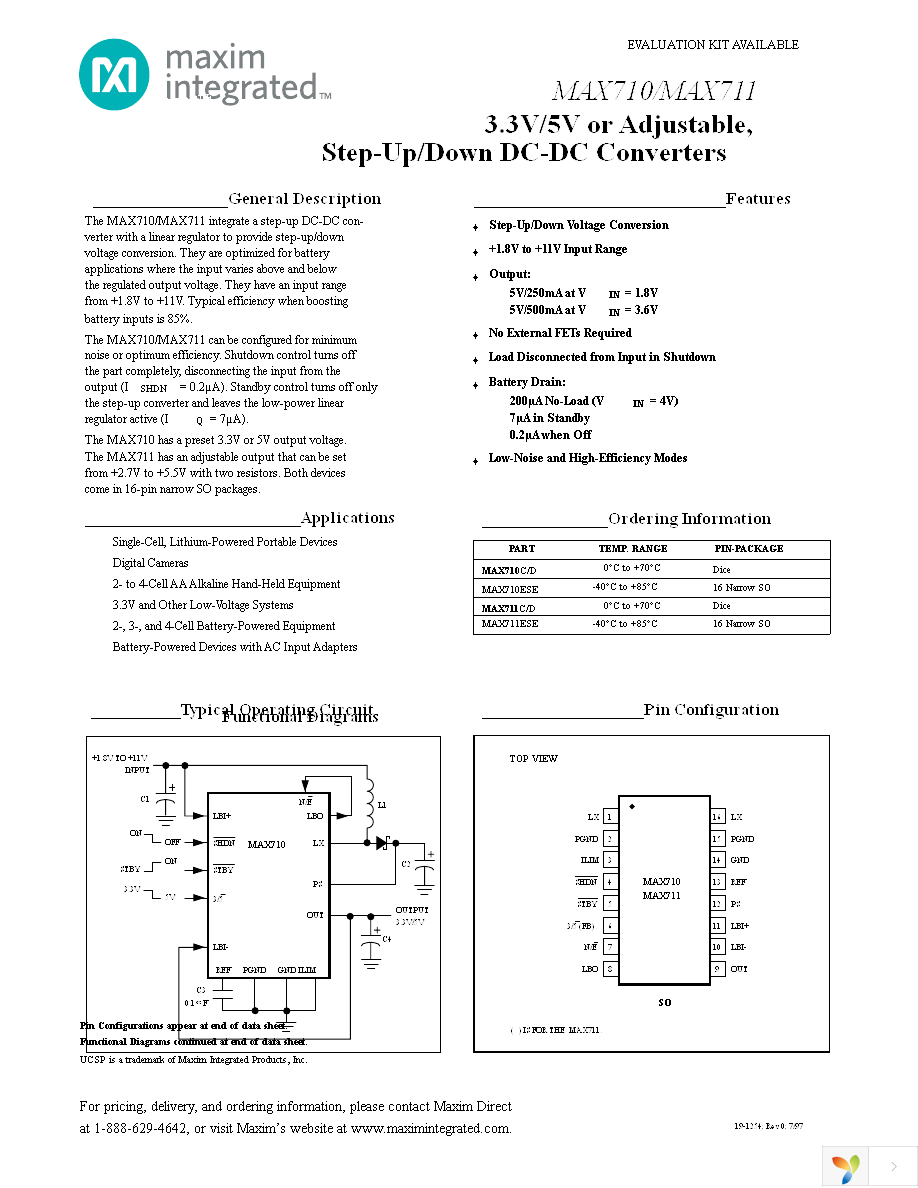 MAX710ESE+ Page 1