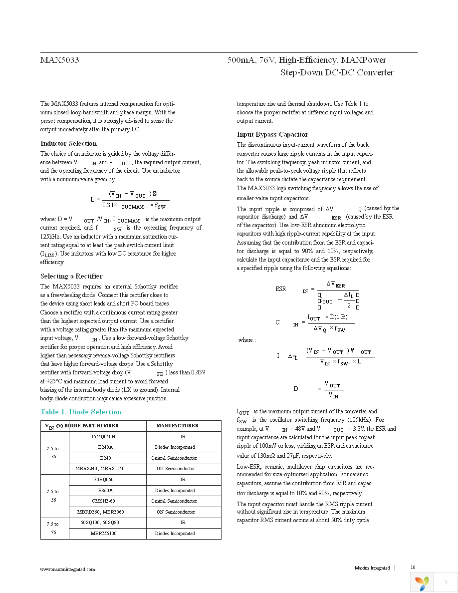 MAX5033CUSA+ Page 10