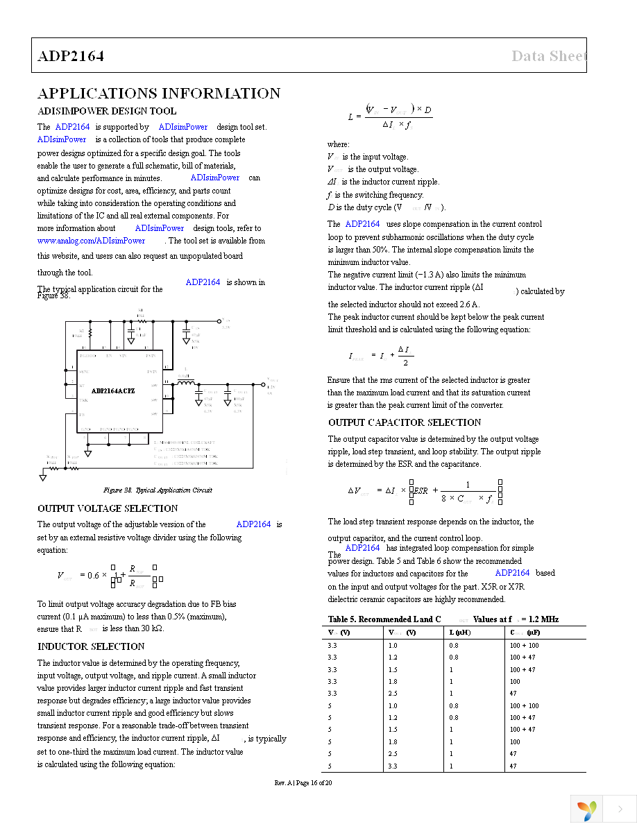 ADP2164ACPZ-R7 Page 16