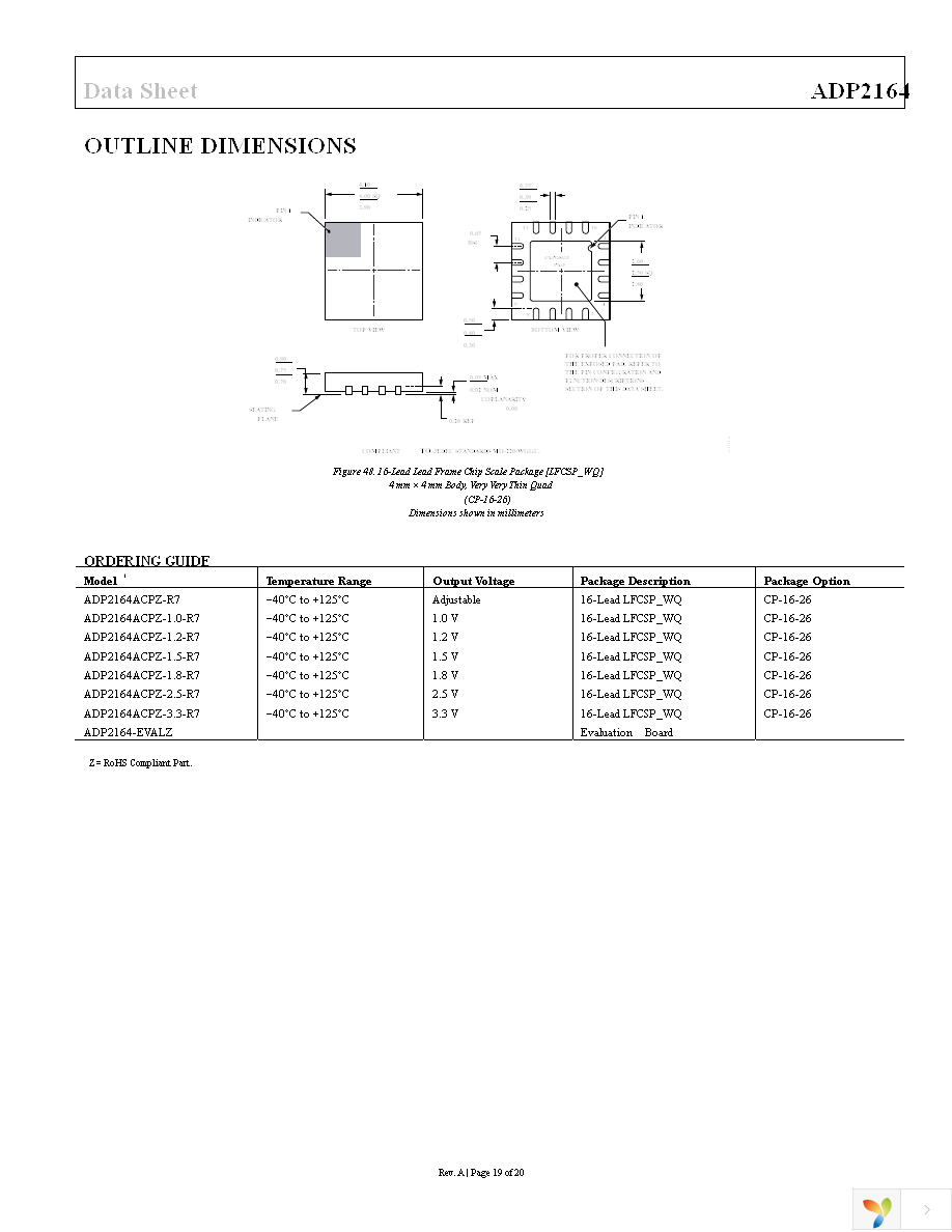 ADP2164ACPZ-R7 Page 19