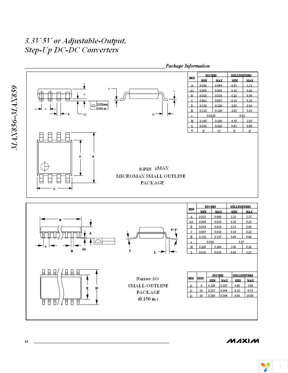 MAX856CSA+ Page 12