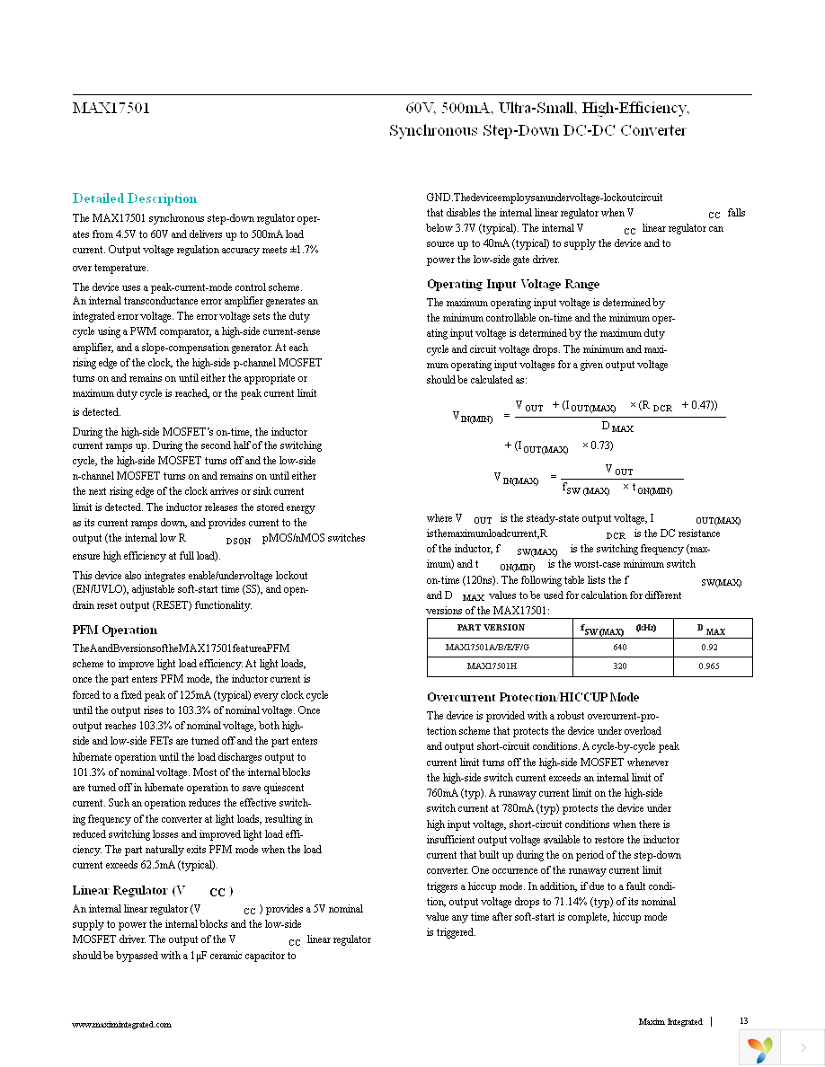 MAX17501EATB+ Page 13