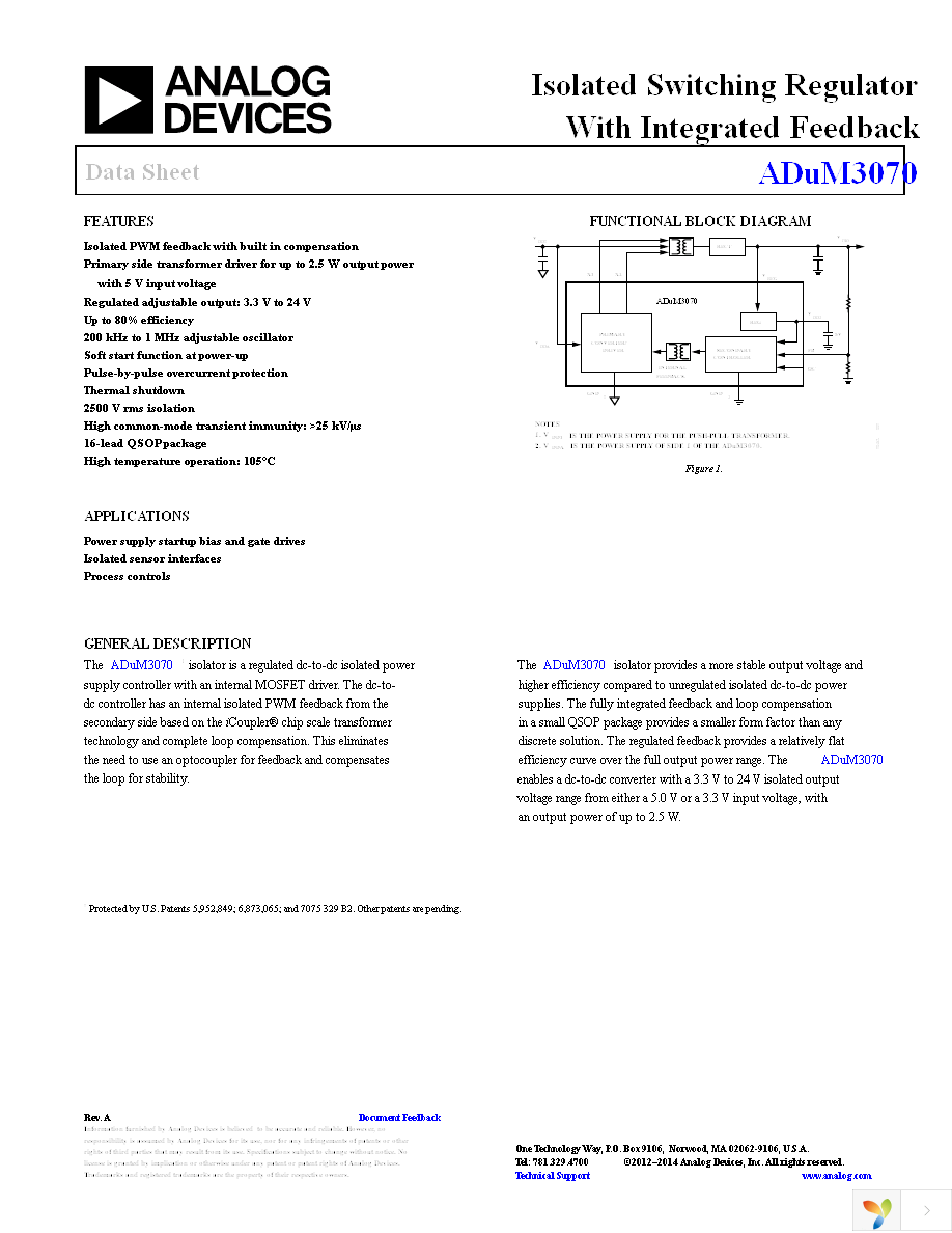 ADUM3070ARQZ Page 1