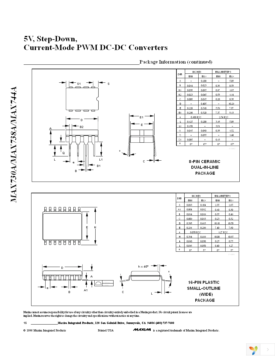 MAX738ACWE+ Page 16