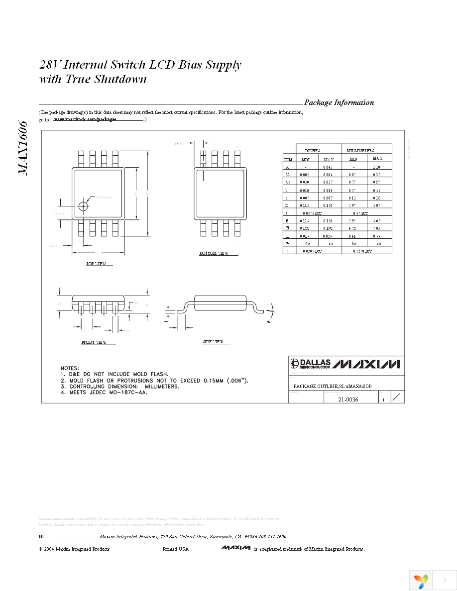 MAX1606EUA+ Page 10