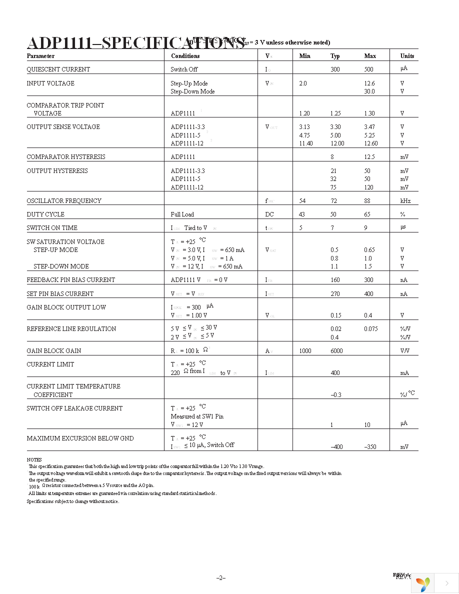 ADP1111ANZ-5 Page 2