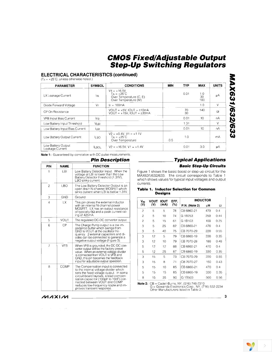 MAX632ACSA+ Page 3