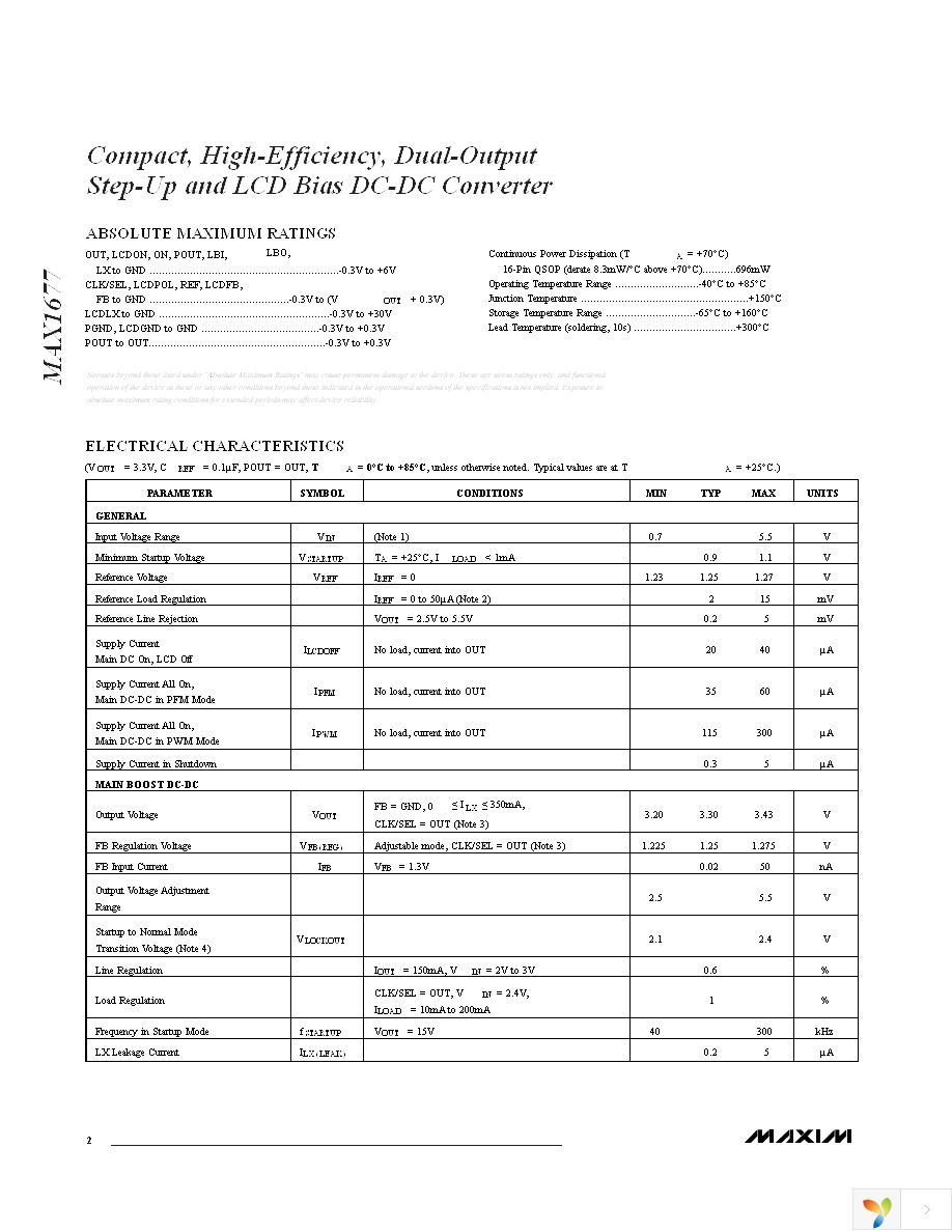 MAX1677EEE+ Page 2