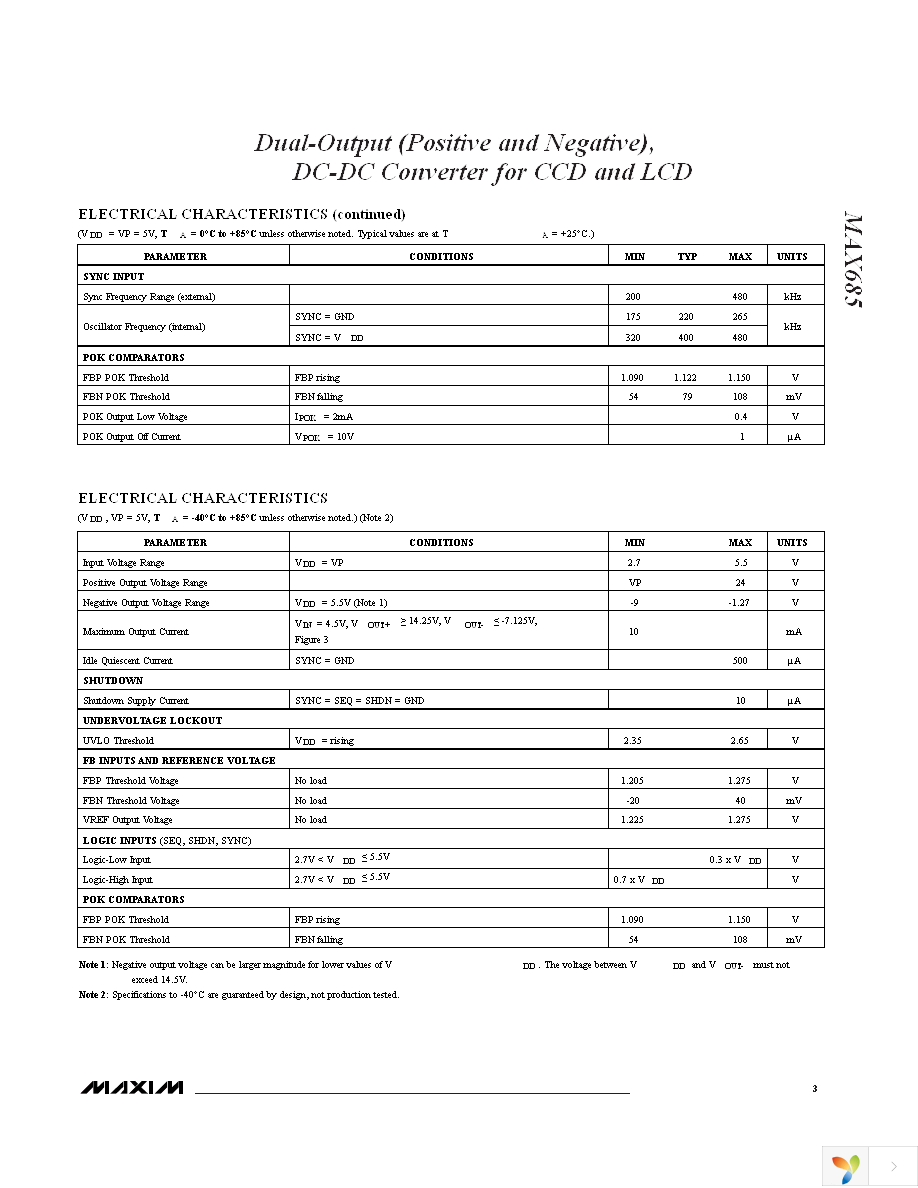 MAX685EEE+ Page 3