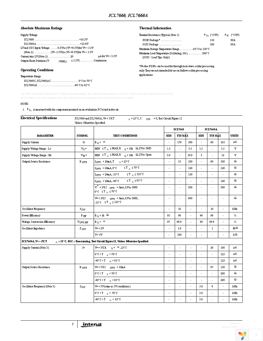 ICL7660CBAZ-T Page 3