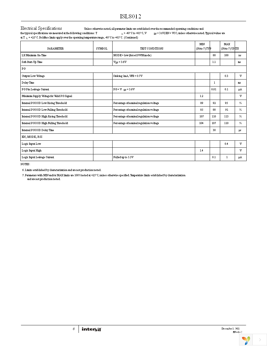 ISL8012IRZ-T Page 6