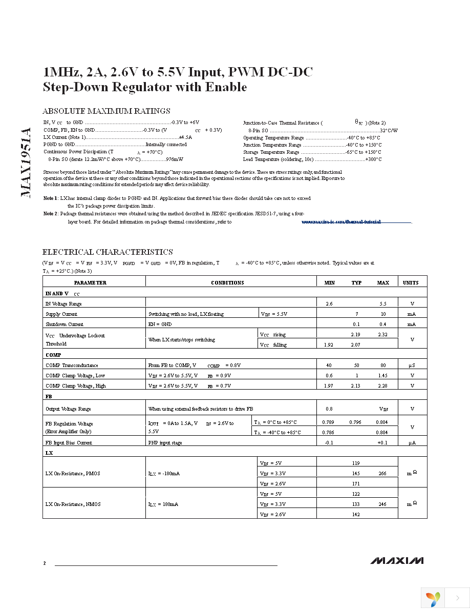MAX1951AESA+ Page 2