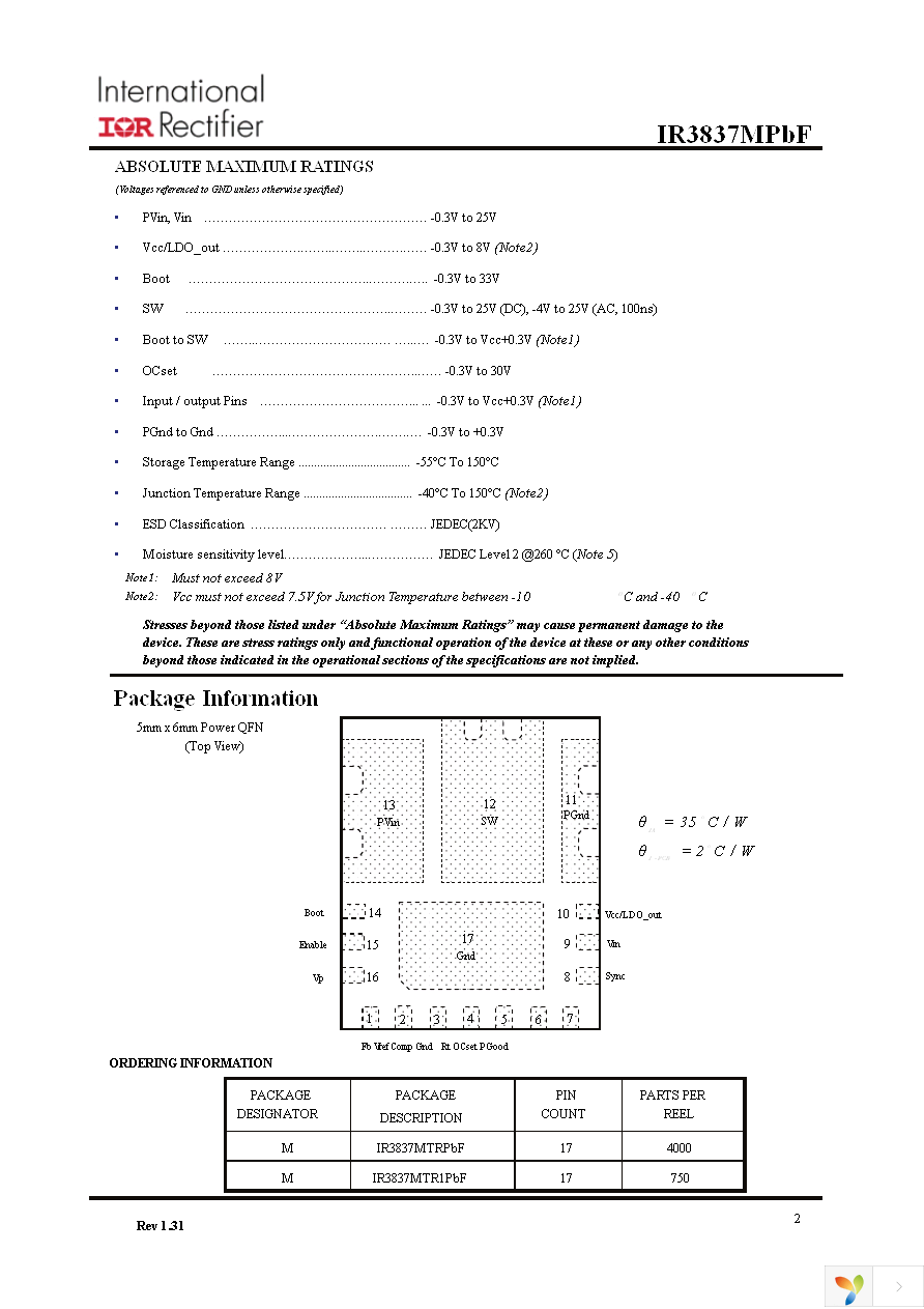 IR3837MTRPBF Page 2