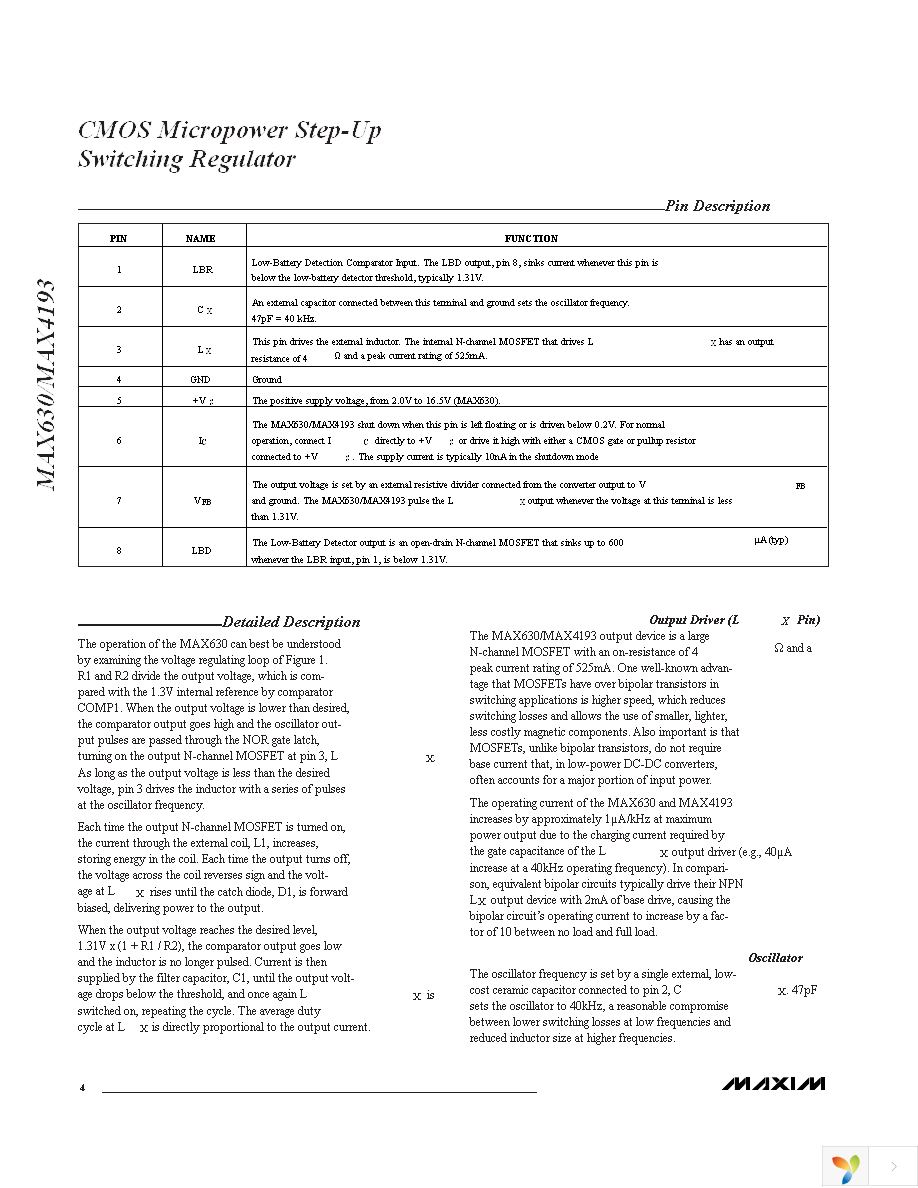 MAX630CPA+ Page 4